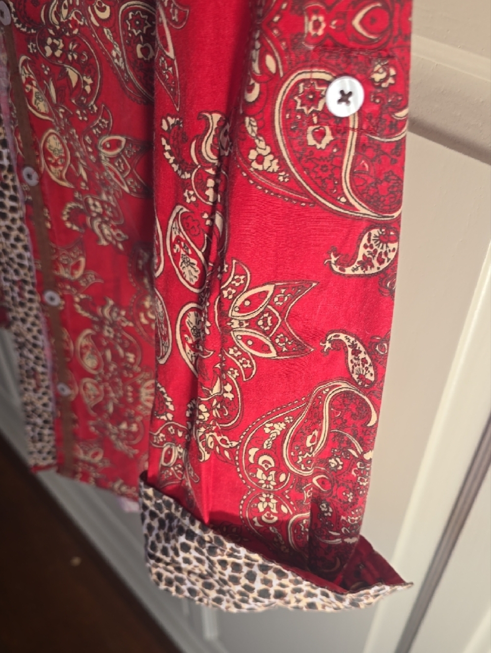 Tizzie Red Paisley Button-Down Shirt - Picture 5 of 7